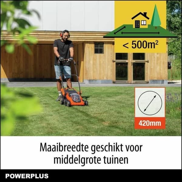 Batteri plæneklipper Powerplus Powdpglws2 40 V Ø 42 cm