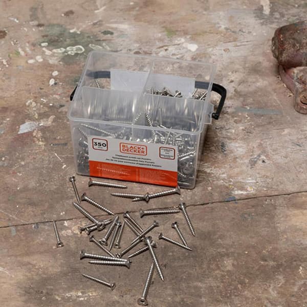 Skruesæt Black & Decker Pozidriv Træ 350 Dele