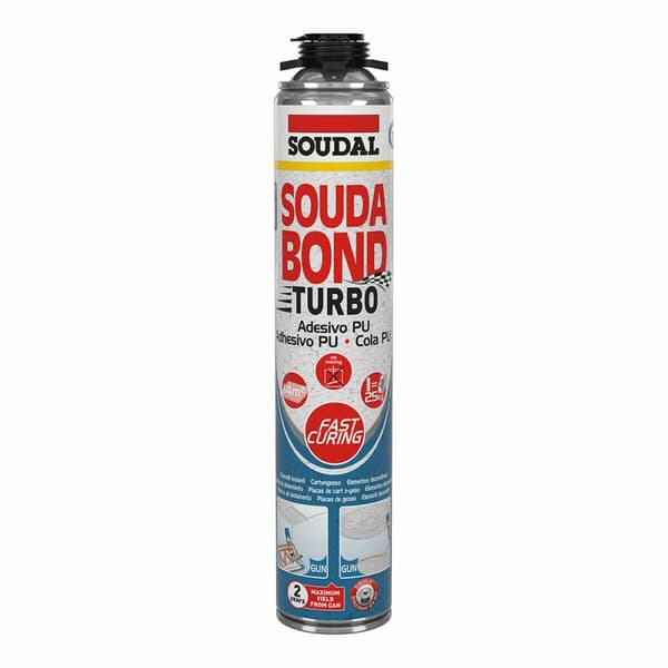 Vaahto Soudal SoudaBond Turbo Polyuretaani Ase 750 ml