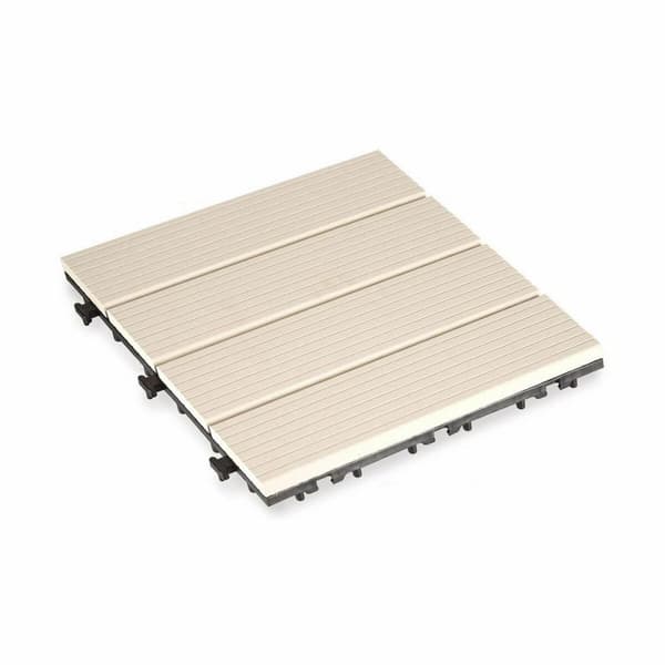 Lukittuva lattialaatta Ibergarden SM-4P-AWH Beige Polyetyleeni Komposiitti 30 x 2,6 x 30 cm (6 osaa)