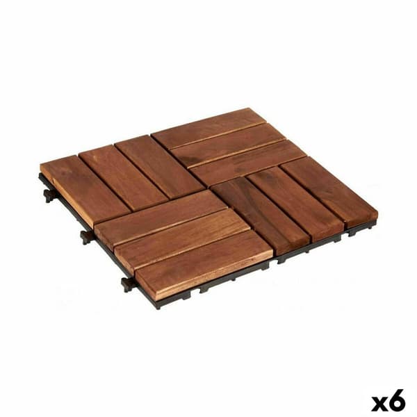 Lukittuva lattialaatta Ibergarden A12P3030TDC-3A Ruskea Polyetyleeni Akaasia 30 x 2,8 x 30 cm (6 osaa)