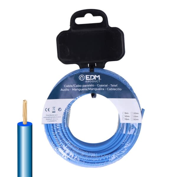 Elektrisk kabel med systembeskyttelsemekanisme EDM 28574 Blå 5 m h07z1-k