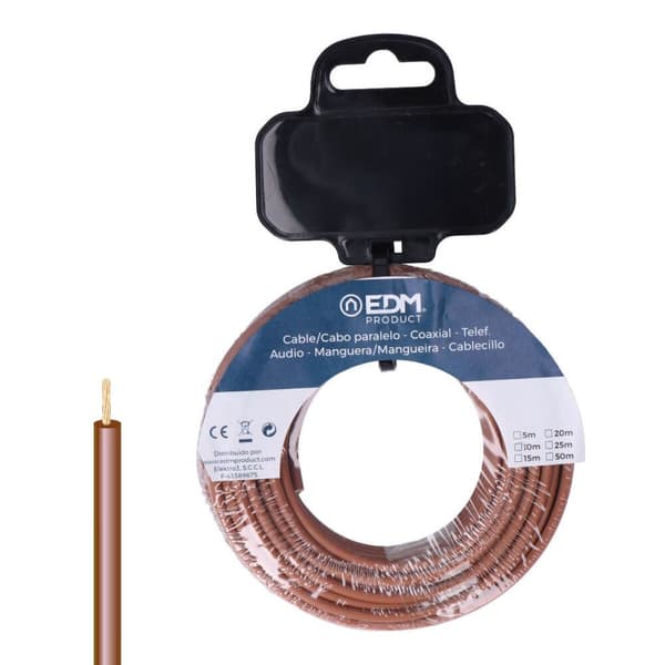 Elektrisk kabel med systembeskyttelsemekanisme EDM 28580 Brun 15 m h07z1-k