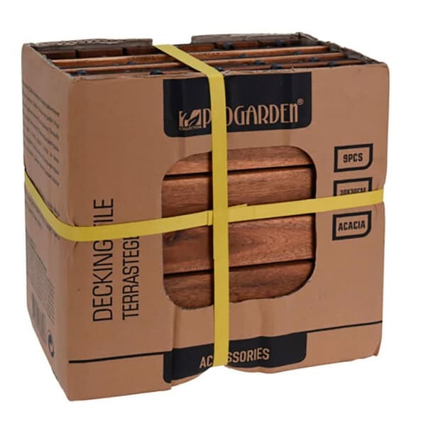 Nestable Tile Progarden Brun Akacie 9 Dele (30 x 30 cm)