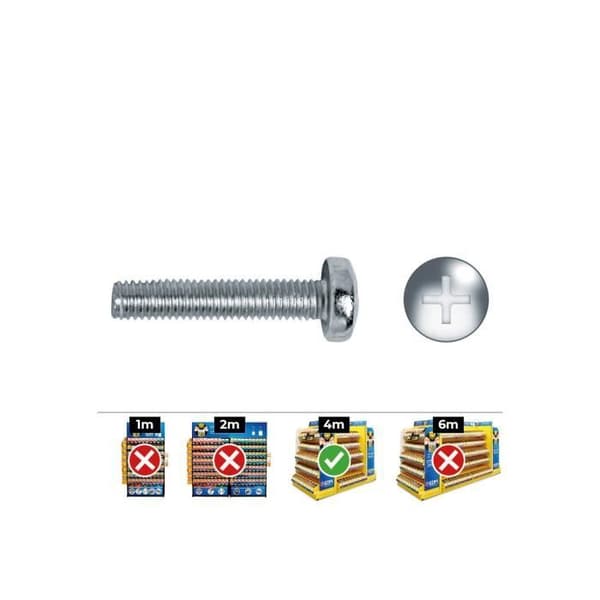 Philips metrisk kupolskruv Din 7985 4x10 zinkplatta - GENERIC - Box 500 Uni