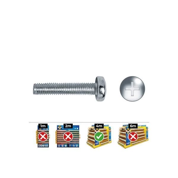 Philips metrisk kupolskruv Din 7985 4x10 zinkplatta - GENERIC - Box 500 Uni