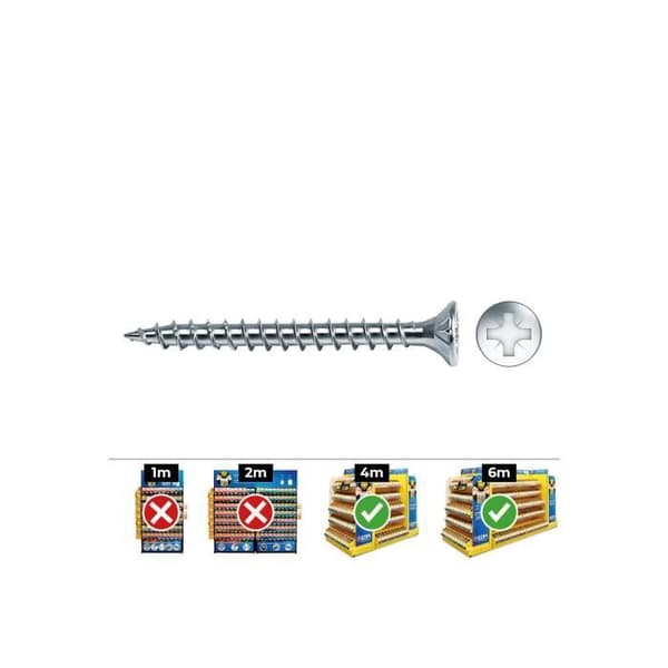 GENERIC - Fresh Wood Screws. Pozi Din Vlox 3,5x40 Zink. + Lub. Box 500 Uni. Celo