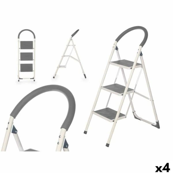 3-askelmaiset taitettavat tikkaat Kipit 10109 Harmaa Teräs 38 x 117 x 5 cm (4 osaa)