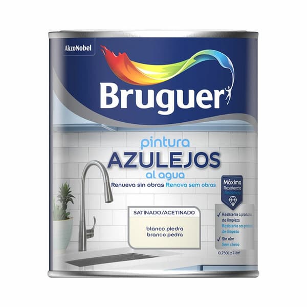 Maling Bruguer Hvid/Grå 750 ml Tegl og fliser