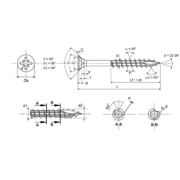 Vis Rocket minivybac pozidriv tête fraisée 6x100 mm x8, 448065