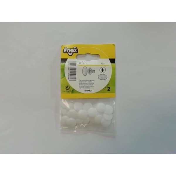 Cache-vis - VYNEX - n°2 - Plast - Vit - Förpackning om 30