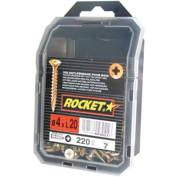 Vis Rocket med fasad huvud Pozi - 4x20 mm - paket om 220
