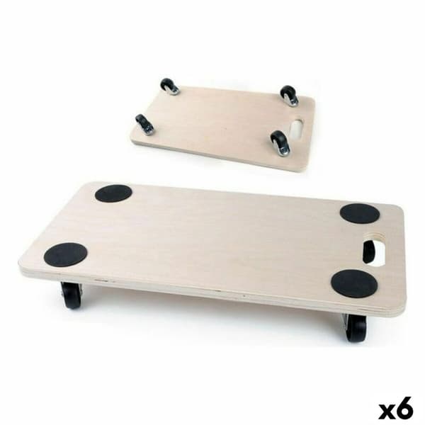 Puinen alusta renkailla Bricotech (57,5 x 29 x 1,8 cm) Puu 57,5 x 29 x 1,8 cm