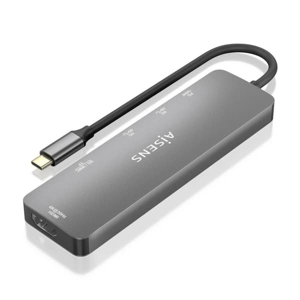 USB Hub Aisens ASUC-6P016-GR Grå Multifarvet