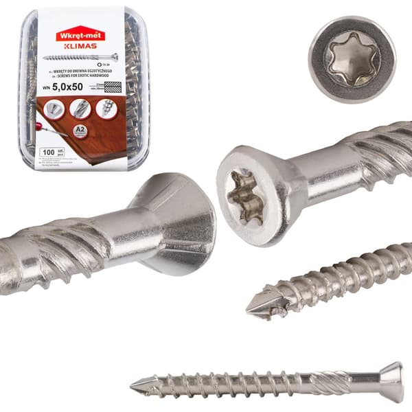 Ruuvit lattioihin ja terasseihin INOX A2 WN 5,0x050