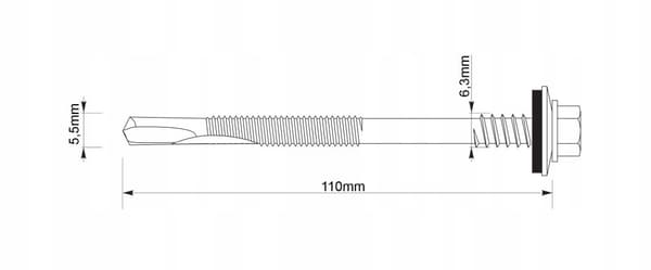 Skruer GTR12 SP A19 5,5/6,3x110 mm RAL 9007