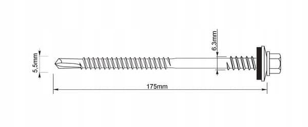 Skruvar GTR6 SP A19 5,5/6,3x175 mm RAL 8017