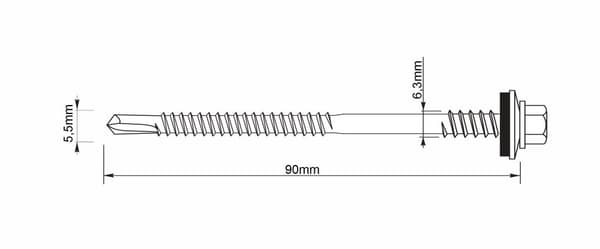 Skruer GTR6 SP A19 5,5/6,3x090 mm RAL 7016