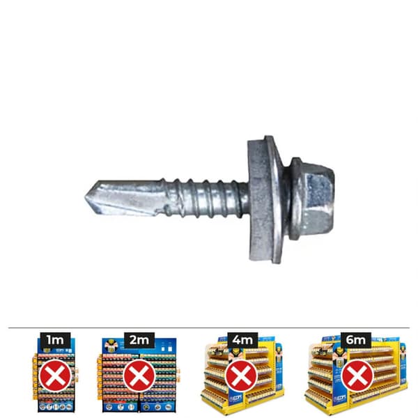 Æske med skruer CELO 7301 Ø 4,8 x 16 mm Med spændeskive Sekskantet Aksel (1000 Unidades)
