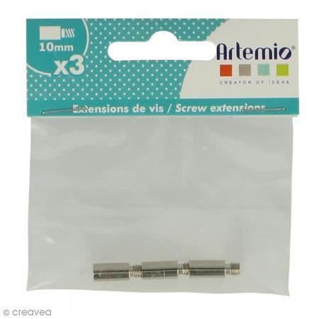 Skruvförlängning - ARTEMIO - Paket med 3 - 10 mm - Scrapbooking - Fotoalbum