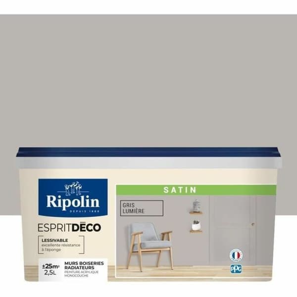 Pohjamaali Ripolin Harmaa Satiiniviimeistely 2,5 L