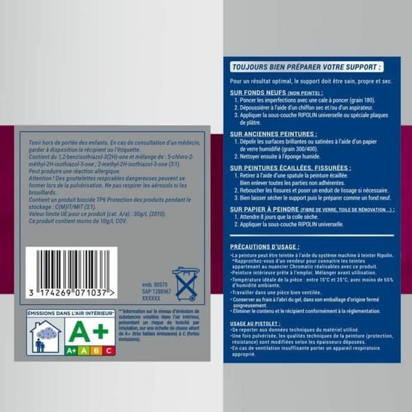 Grunderingsmaling Ripolin Hvid 2,5 L Mat
