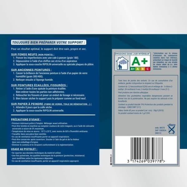 Grunderingsmaling Ripolin Hvid Mat 10 L
