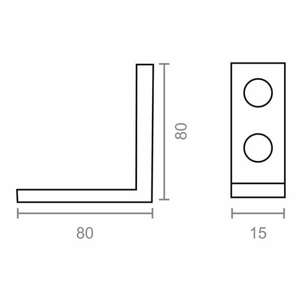Kulmaviivain EDM 86086 an02 Teräs 8 x 8 x 1,5 cm 4 osaa