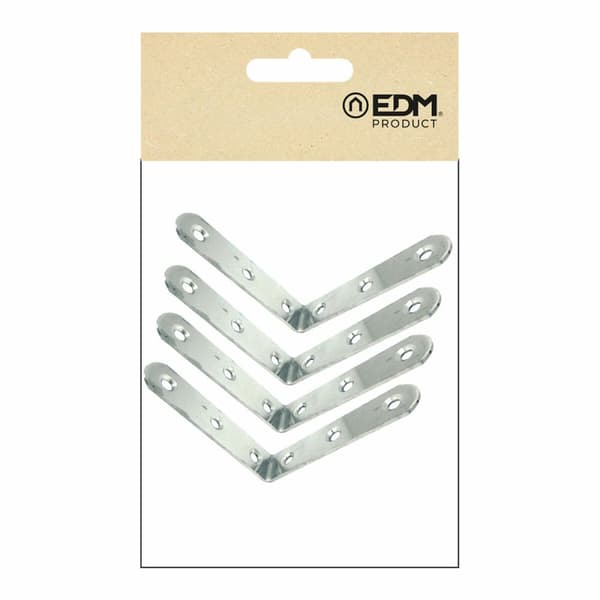 Kulmaviivain EDM 86093 an24 Ruostumaton teräs 8 x 8 x 1,9 cm 4 osaa