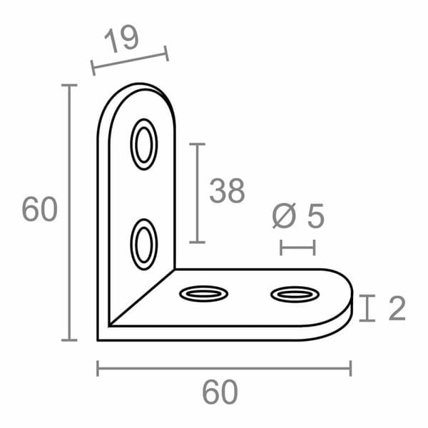 Kulmaviivain EDM 86092 an24 Ruostumaton teräs 6 x 6 x 1,9 cm 4 osaa