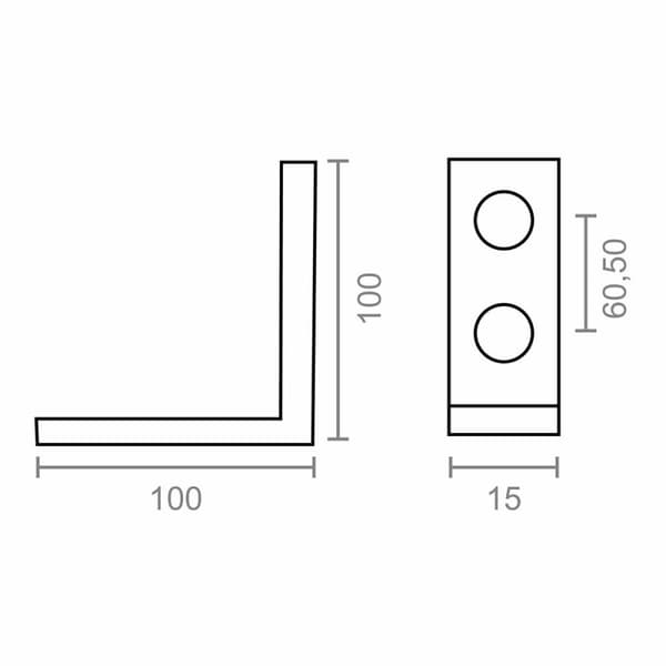 Kulmaviivain EDM 86087 an02 Teräs 100 x 100 x 15 mm 4 osaa