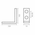 Pikkukuva 4 / 4: Kulmaviivain EDM 86087 an02 Teräs 100 x 100 x 15 mm 4 osaa