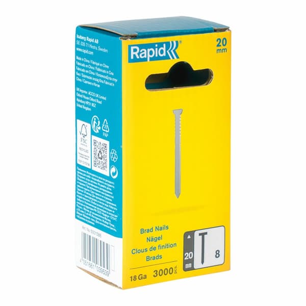Søm Rapid 18ga 20 mm Galvaniseret (3000 enheder)
