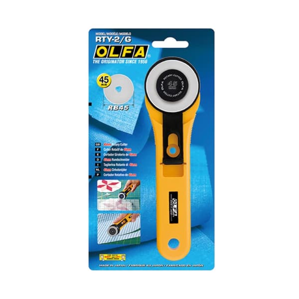 Pyörivä leikkuri Olfa rty-2/g 45 mm Keltainen Ruostumaton teräs Pyöreä