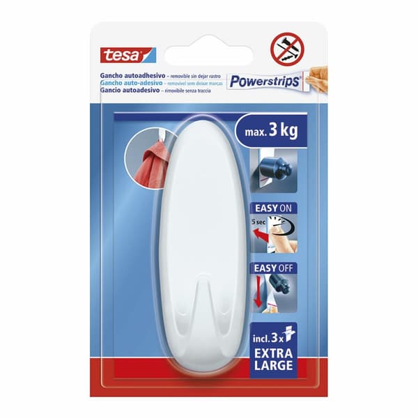 Krog til ophæng TESA Powerstrips XL Auto bindemiddel