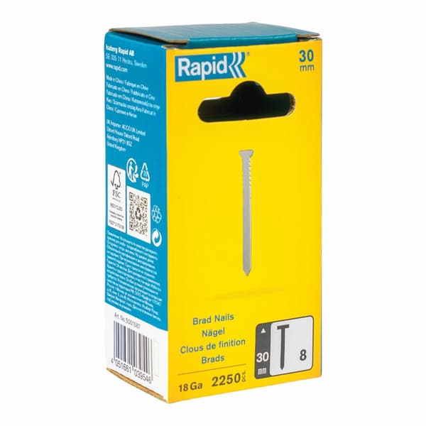 Søm Rapid 18ga 30 mm Galvaniseret (2250 enheder)