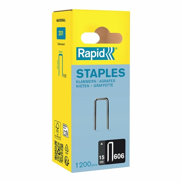 Häftklamrar Rapid 606 Galvaniserad (1200 antal)