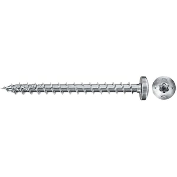 Träskruv - FISCHER - PowerFast II - 4,0x50 - Klotopp - Vit förzinkad - Förpackning om 200