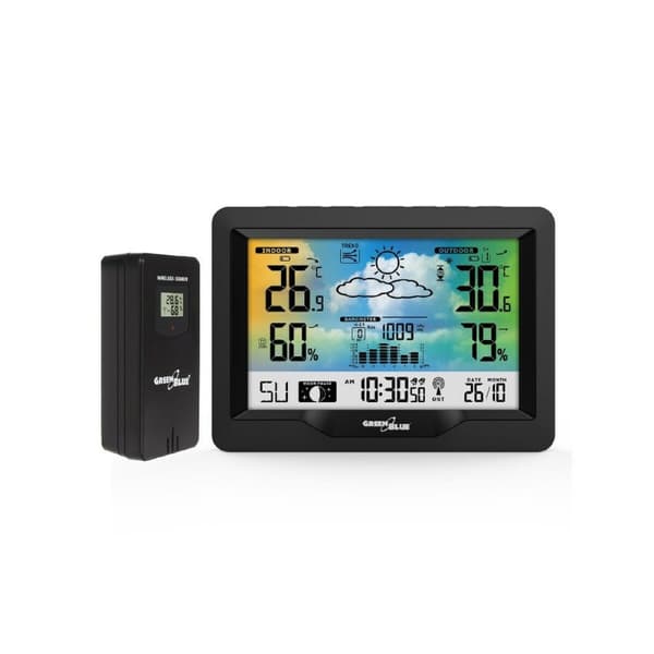 Multifunktionel vejrstation Greenblue GB540 Sort