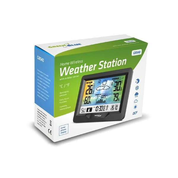 Multifunktionel vejrstation Greenblue GB540 Sort