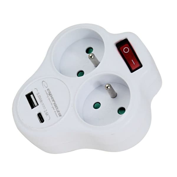 Stikadpater Esperanza ELK311W 2 Stik