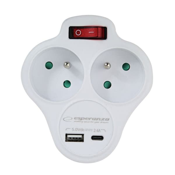 Stikadpater Esperanza ELK311W 2 Stik