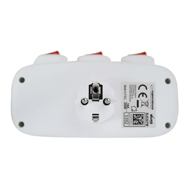 Stikadpater Esperanza ELK307W 3 Stik