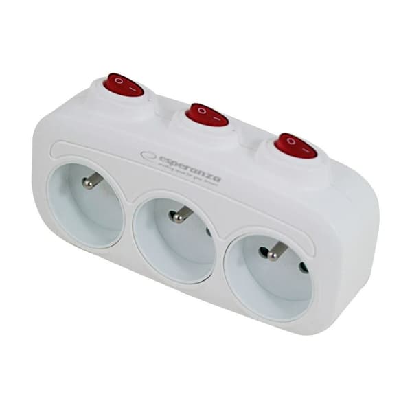 Stikadpater Esperanza ELK307W 3 Stik
