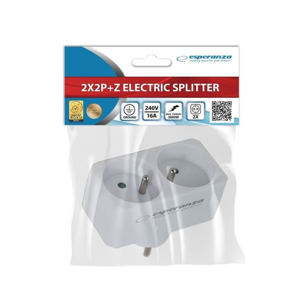 Stikadpater Esperanza ELK305W 2 Stik