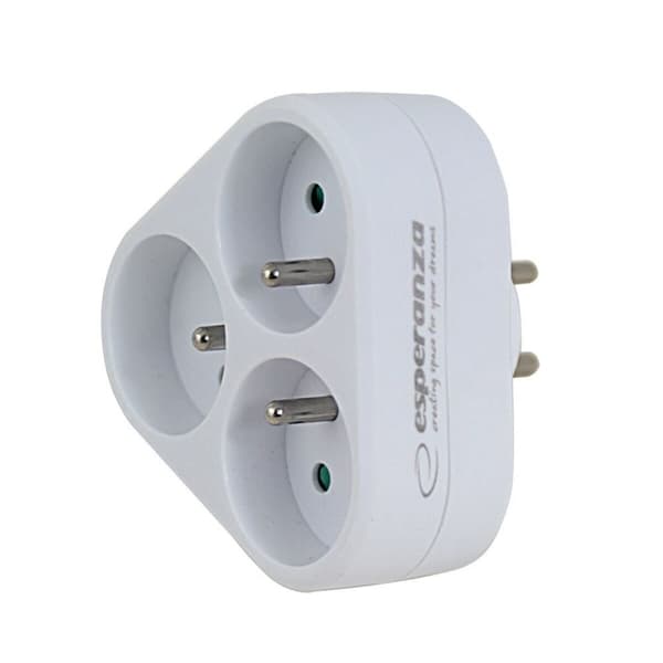 Stikadpater Esperanza ELK303W 3 Stik
