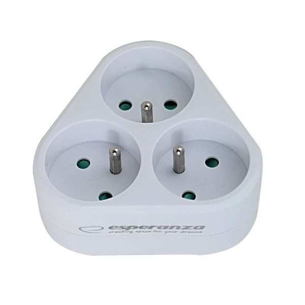 Stikadpater Esperanza ELK303W 3 Stik