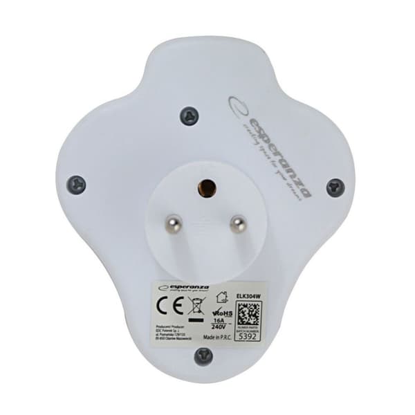 Stikadpater Esperanza ELK304W 3 Stik