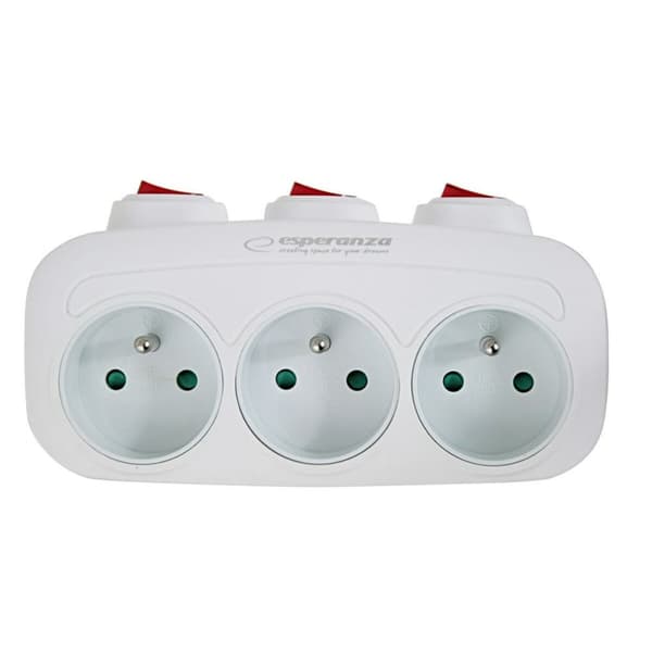 Stikadpater Esperanza ELK307W 3 Stik