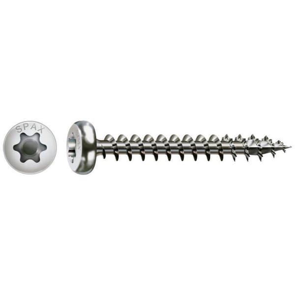 SPAX Universalskruv 1.4567-0207000350203, platt kupolhuvud, T-Star plus, 4CUT, rostfritt stål A2, -